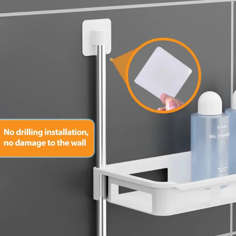 Étagère pour salle de bain et cuisine sans perçage, rangement accessoires