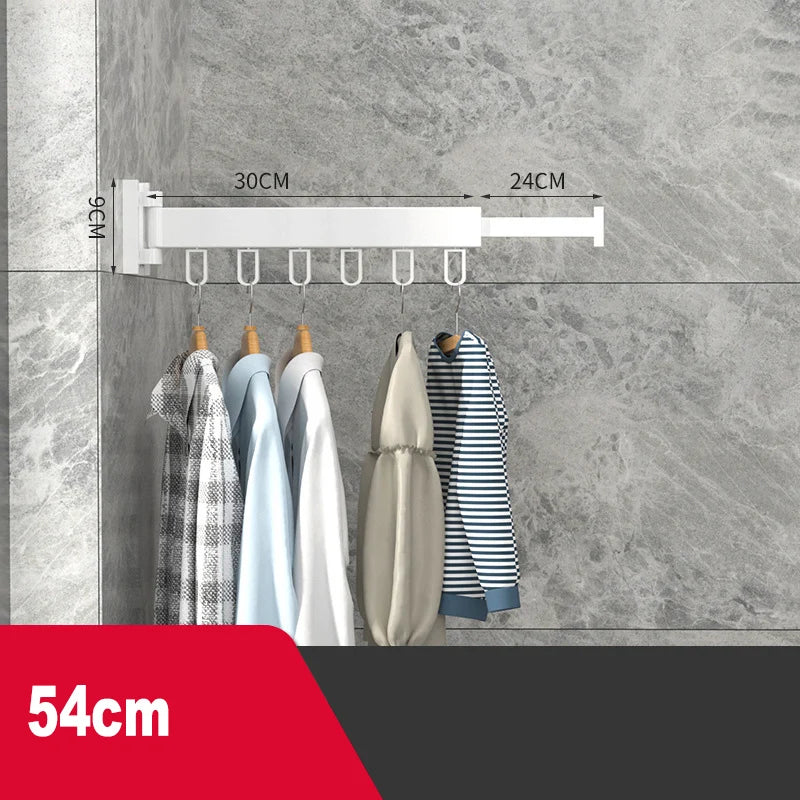 Cintre Pliable en Aluminium Rotatif et Extensible Séchoir Murale pour Vêtements, Serviettes et Couettes