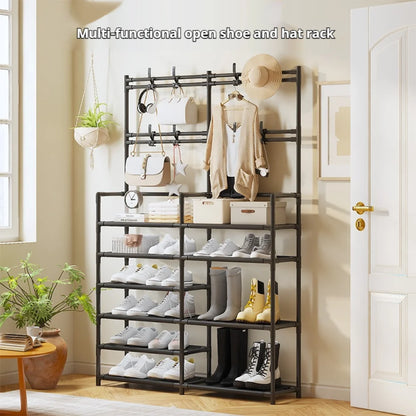 Meuble à Chaussures et Chapeaux – Rangement Multi-Couches Autoportant pour Maison