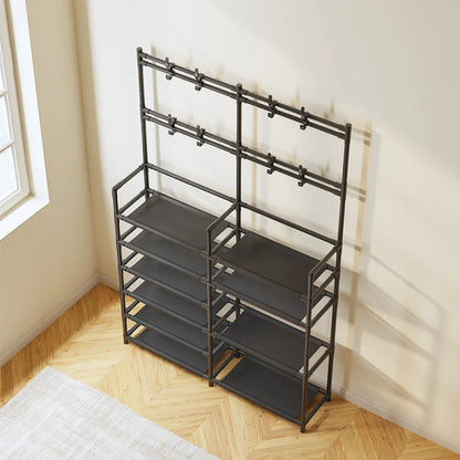 Meuble à Chaussures et Chapeaux – Rangement Multi-Couches Autoportant pour Maison