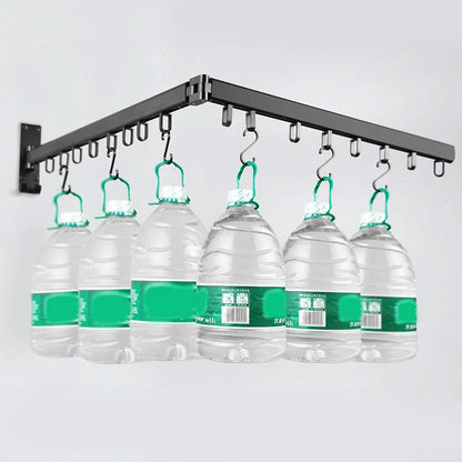 Cintre Pliable en Aluminium Rotatif et Extensible Séchoir Murale pour Vêtements, Serviettes et Couettes