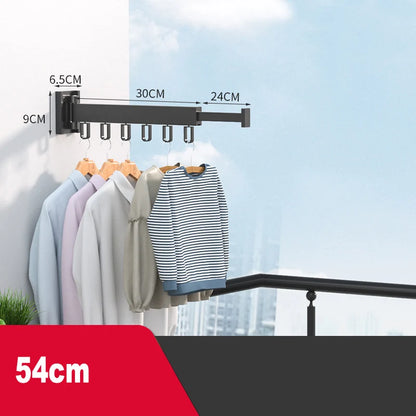 Cintre Pliable en Aluminium Rotatif et Extensible Séchoir Murale pour Vêtements, Serviettes et Couettes